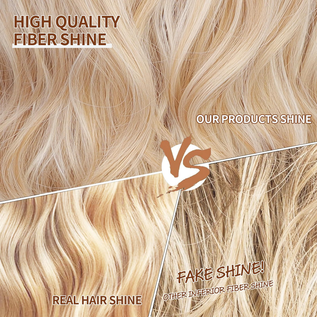 Lativ Ombre Blonde Brown Wig with Bangs Long Wavy Curly Wig with Brown End