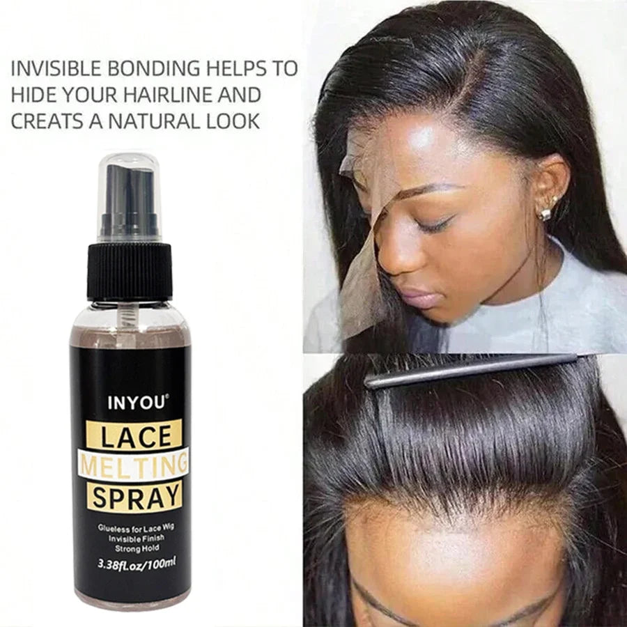100ML Lace Wig Melting And Holding Spray Strong Natural Finish Wig Adhesive Glue for Lace Front Melt Super Hold Hair Spray