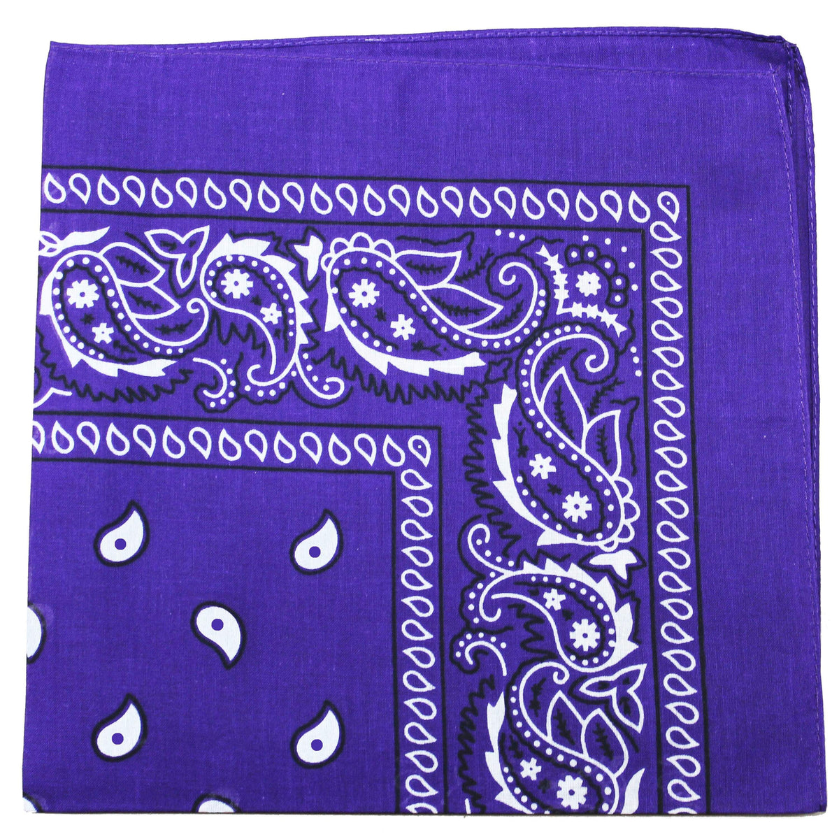 Paisley Bandanas Head Wrap, Cotton Double Sided, 21 x 21 Inch